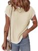 Women's Short Sleeve Ribbed Knit T-shirt - Casual Spring/Summer Top