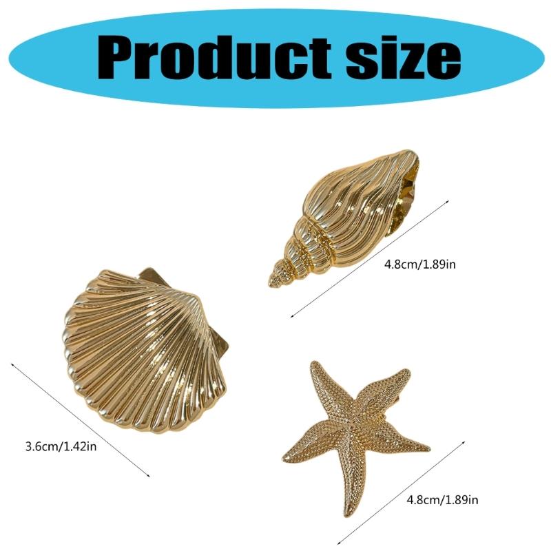 3 Pezzi Stelle Marine Fermagli per Capelli Acconciatura da Sposa Accessori per Capelli per Donne Estate Spiaggia Fermagli Metallici Fermagli per Capelli Regalo