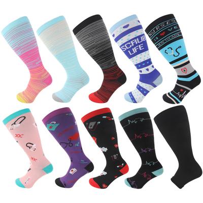 Plus Size Compression Socks for Men and Women-3 Pairs Wide Calf Compression Stockings for Circulation,Nurses, Running