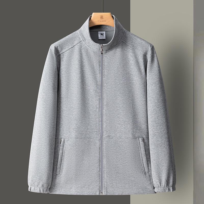 Men's Plus Size Fleece-Lined Stand Collar Cardigan Jacket - Thick, Loose, Casual, Versatile Winter Sweatshirt