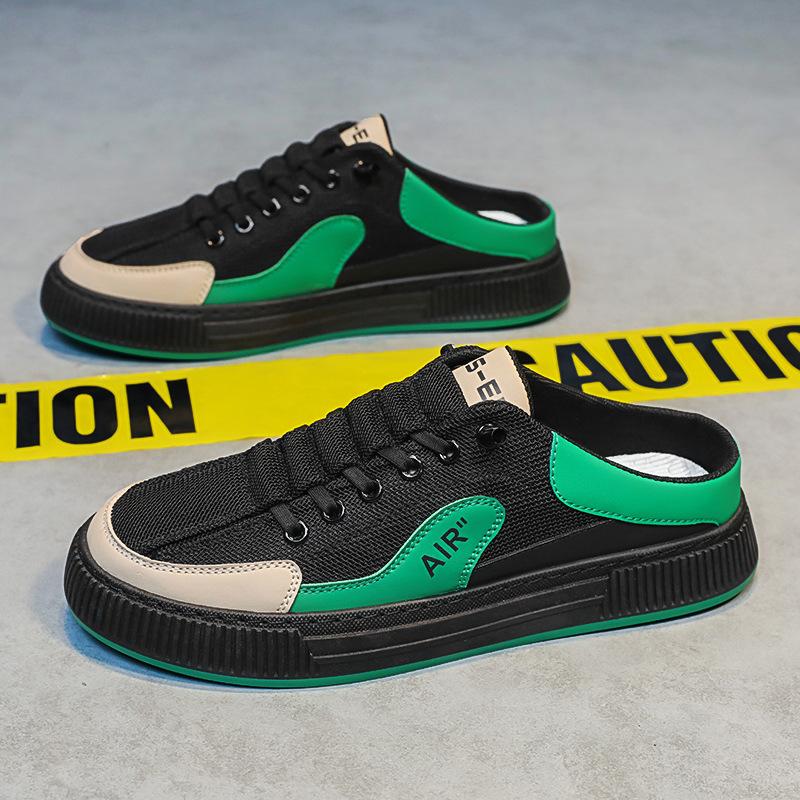 

Half slippers men s summer 2024 new trend mesh surface breathable non-slip wear-resistant lazy without heel hole bag head drag 39