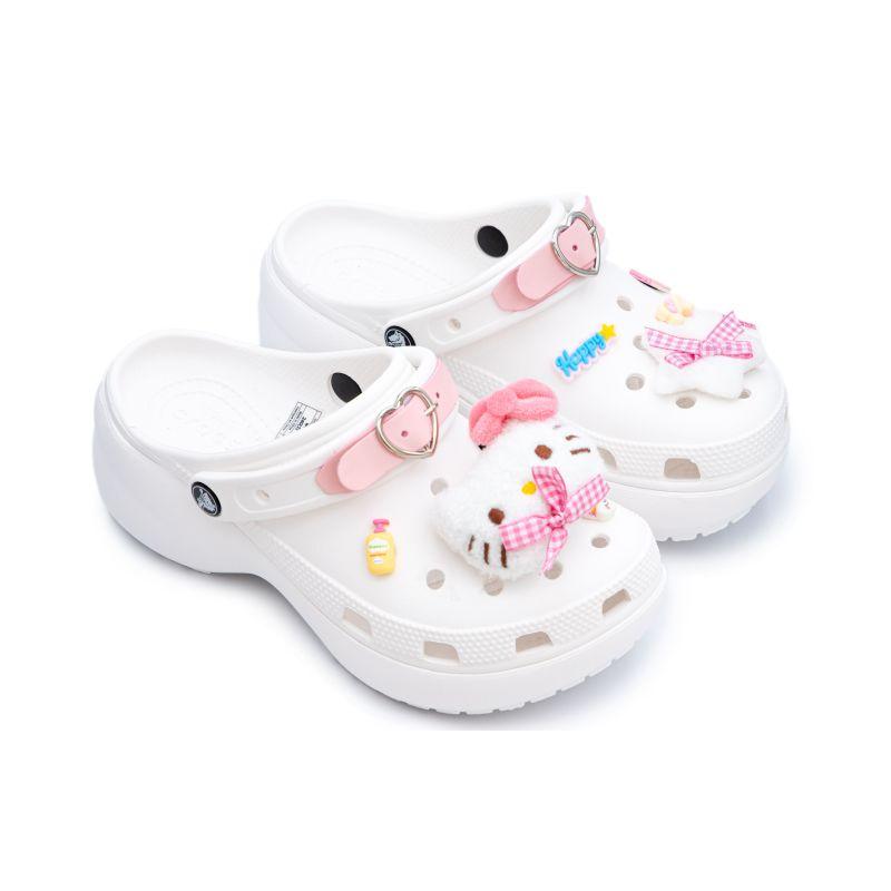 Crocs Classic Clog Pink Kitty Classic Cloud Clogs Women's White