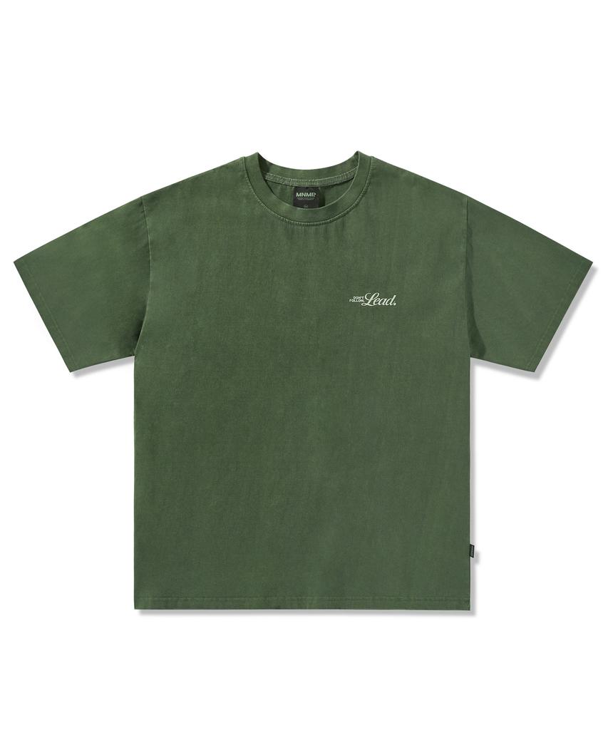 MINIMALPROJECT Lettering Pigment Short Sleeve T-Shirt Mst171 [Bluegreen]