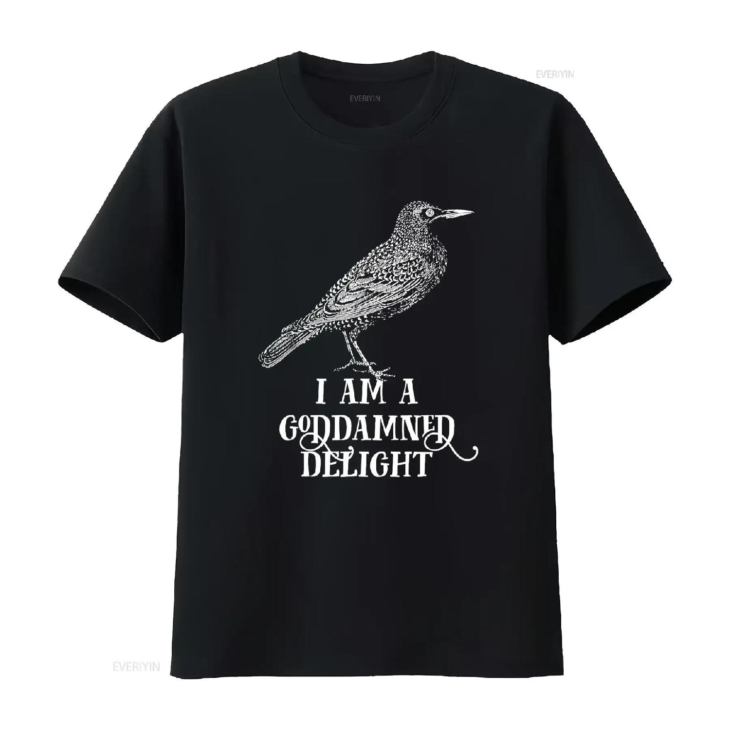 

I Am A Goddamned Delight T Shirt vintage Washed Top For Everyday Wear Stretched Breathable Stylish Comfortable designer clothes S чёрный