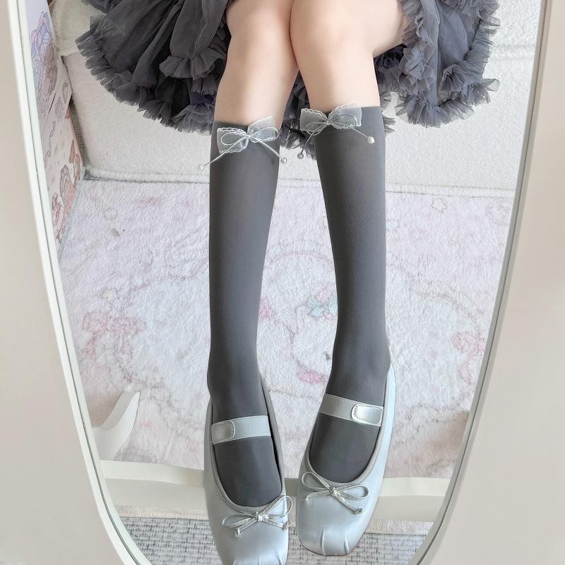 Women S Socks Spring Summer Velvet Breathable Calf Socks Jk Lolita College Wind Long Tube Socks One size fits all
