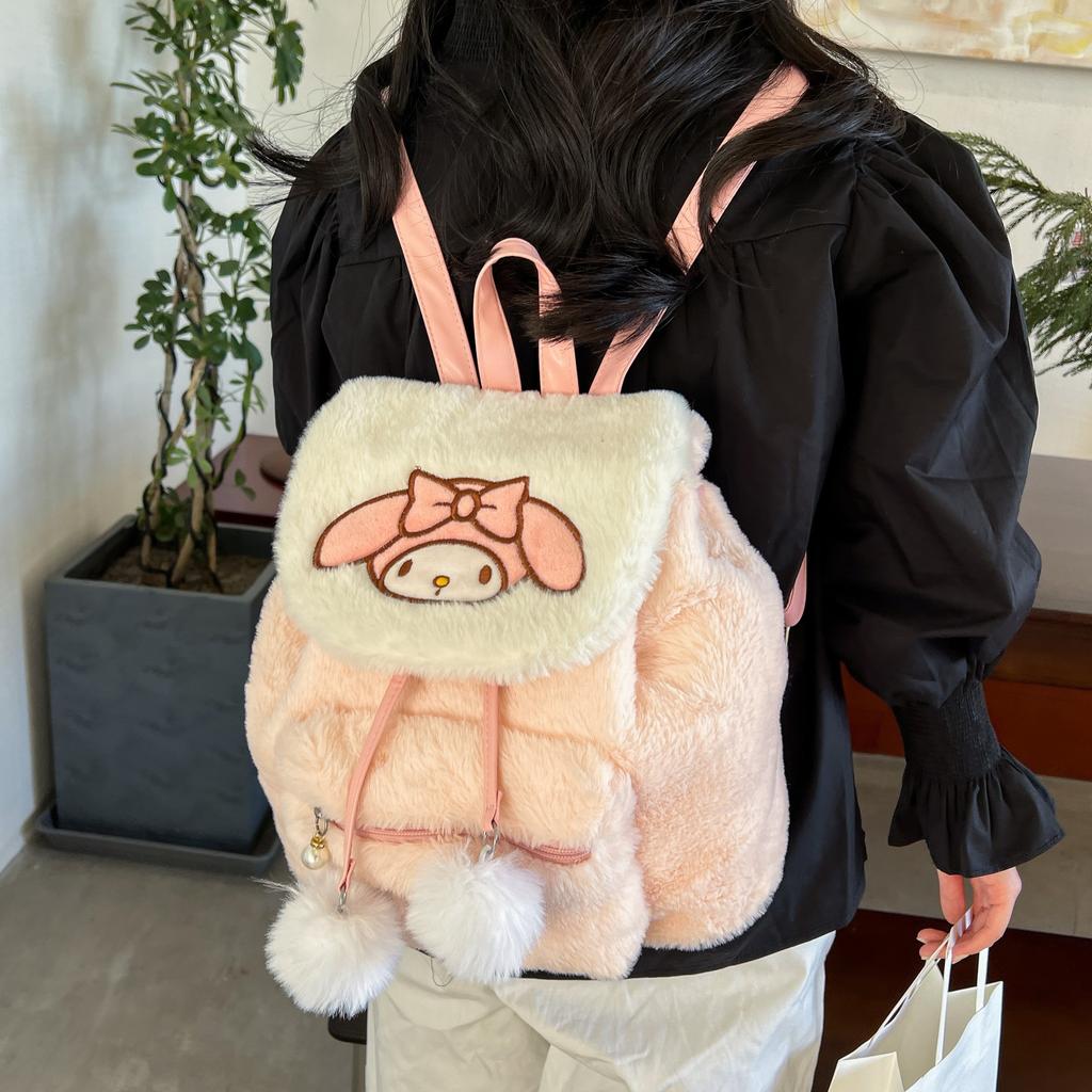 Cute Cartoon Cat Plush Backpack For Girls Students Birthday Gift