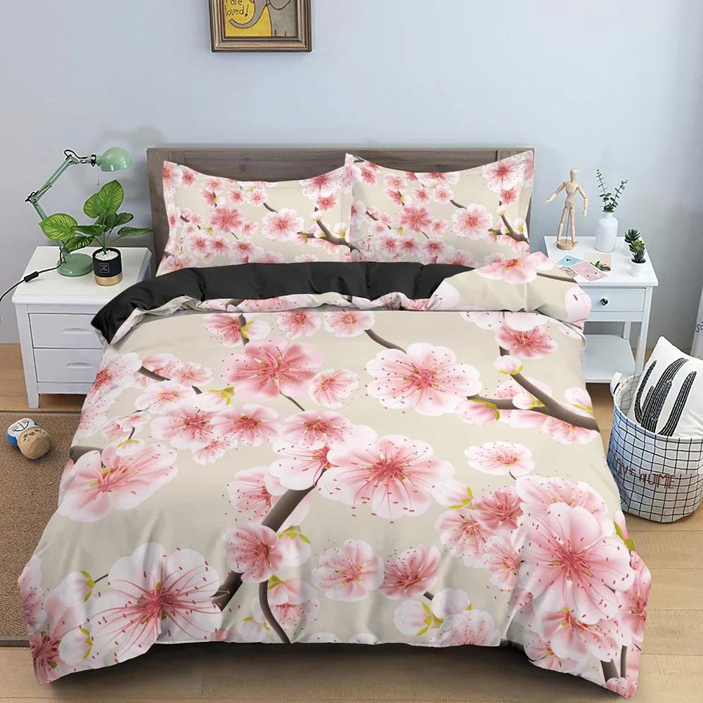 Flowers Duvet Cover Set Floral Pattern Comforter Cover Bedding Set Personality Quilt Cover With Pillowcase Queen King Bedclothes