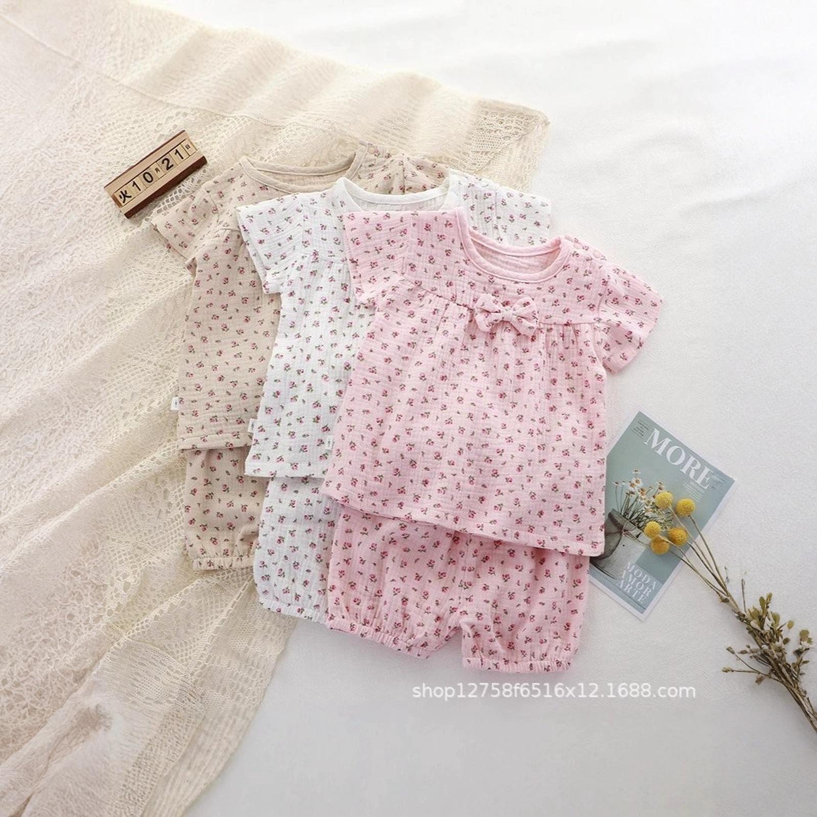 

Kids 2-Piece Sleeveless Top & Shorts - Double-Layer Pajamas 100 бежевий