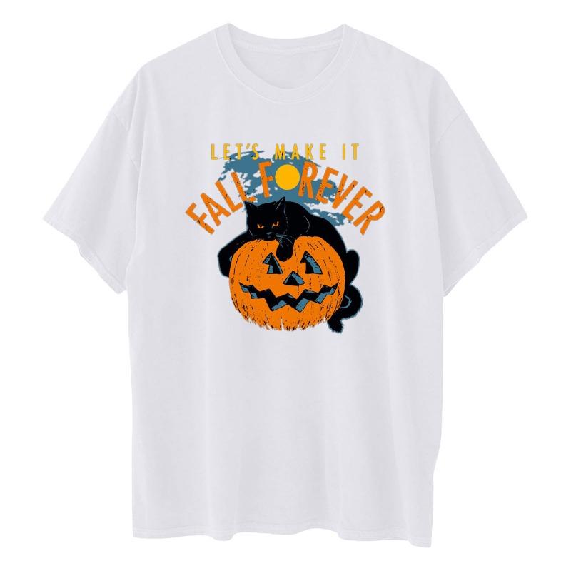 Halloween Men's and Women's Same Casual Fashion Simple T-shirt