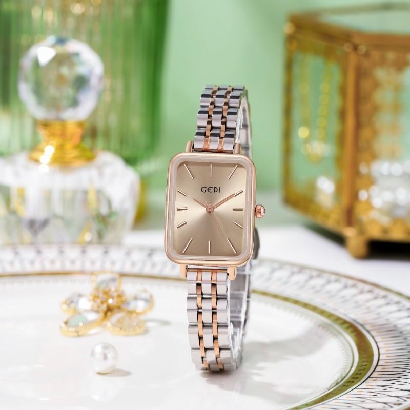 Gedi Ladies Minimalist Stainless Steel Quartz Watch With Waterproof Feature For Elegant Wear