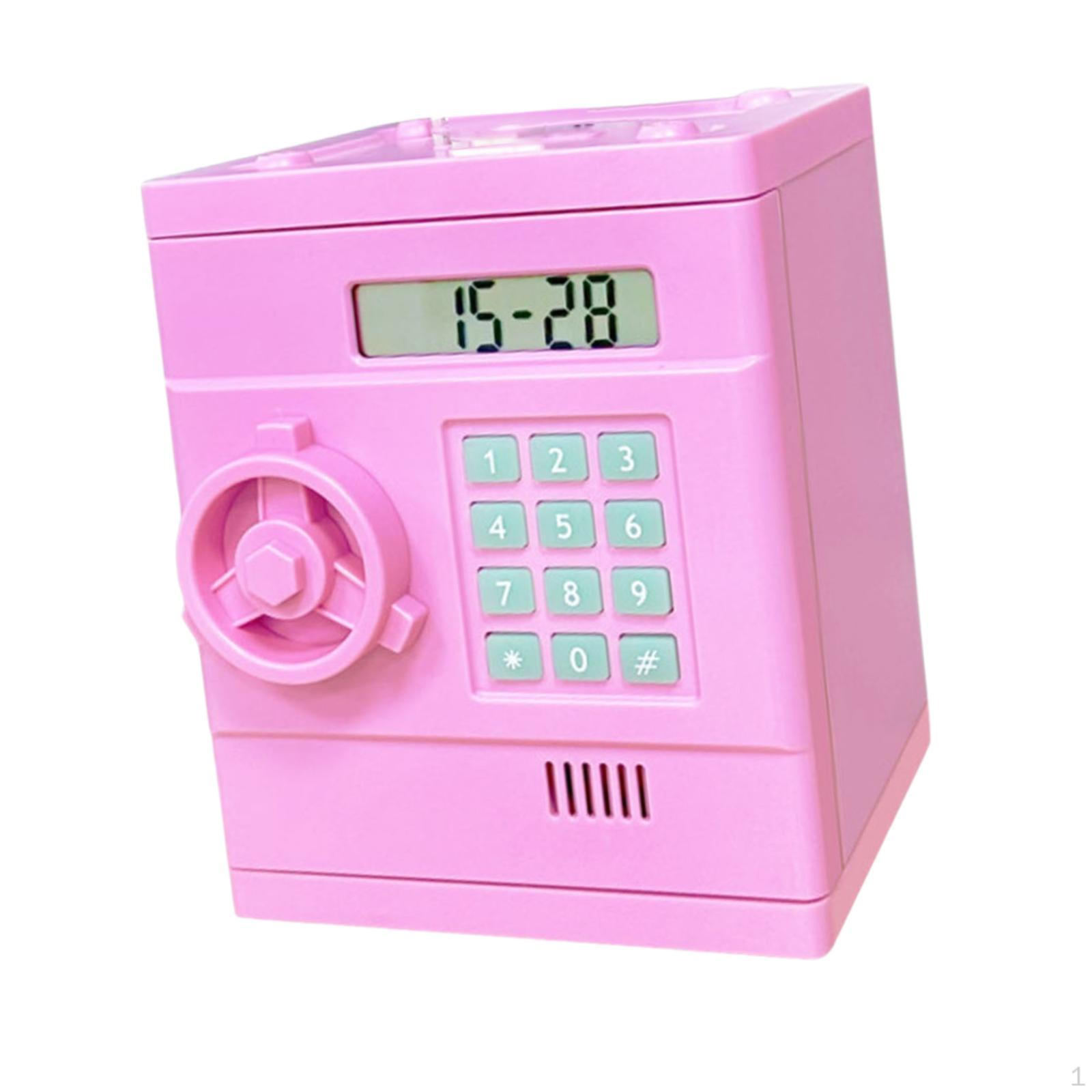 

Детская копилка с креативным дизайном банкомата для сбережения денег pink