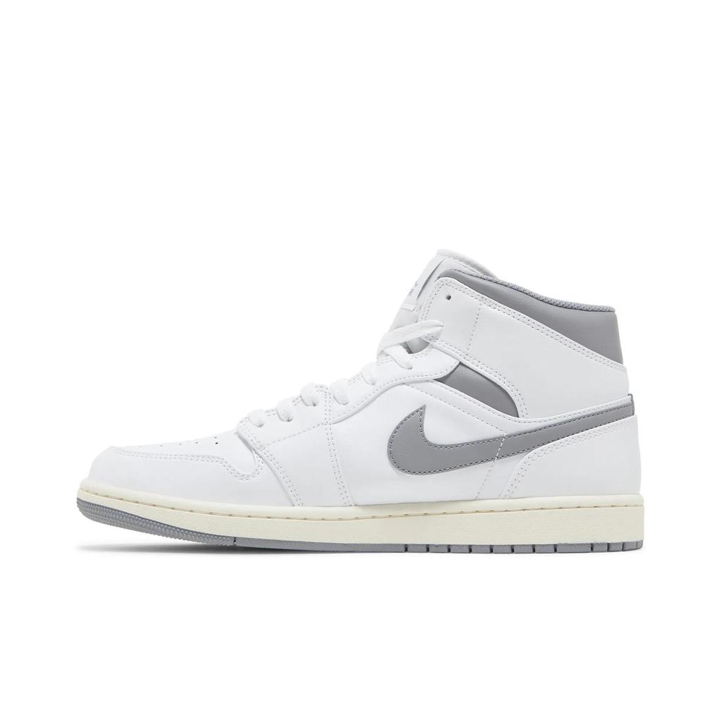 Air Jordan 1 Mid 'Neutral Grey' (Unisex) White / Stealth Vintage Basketball Shoes 554724 135