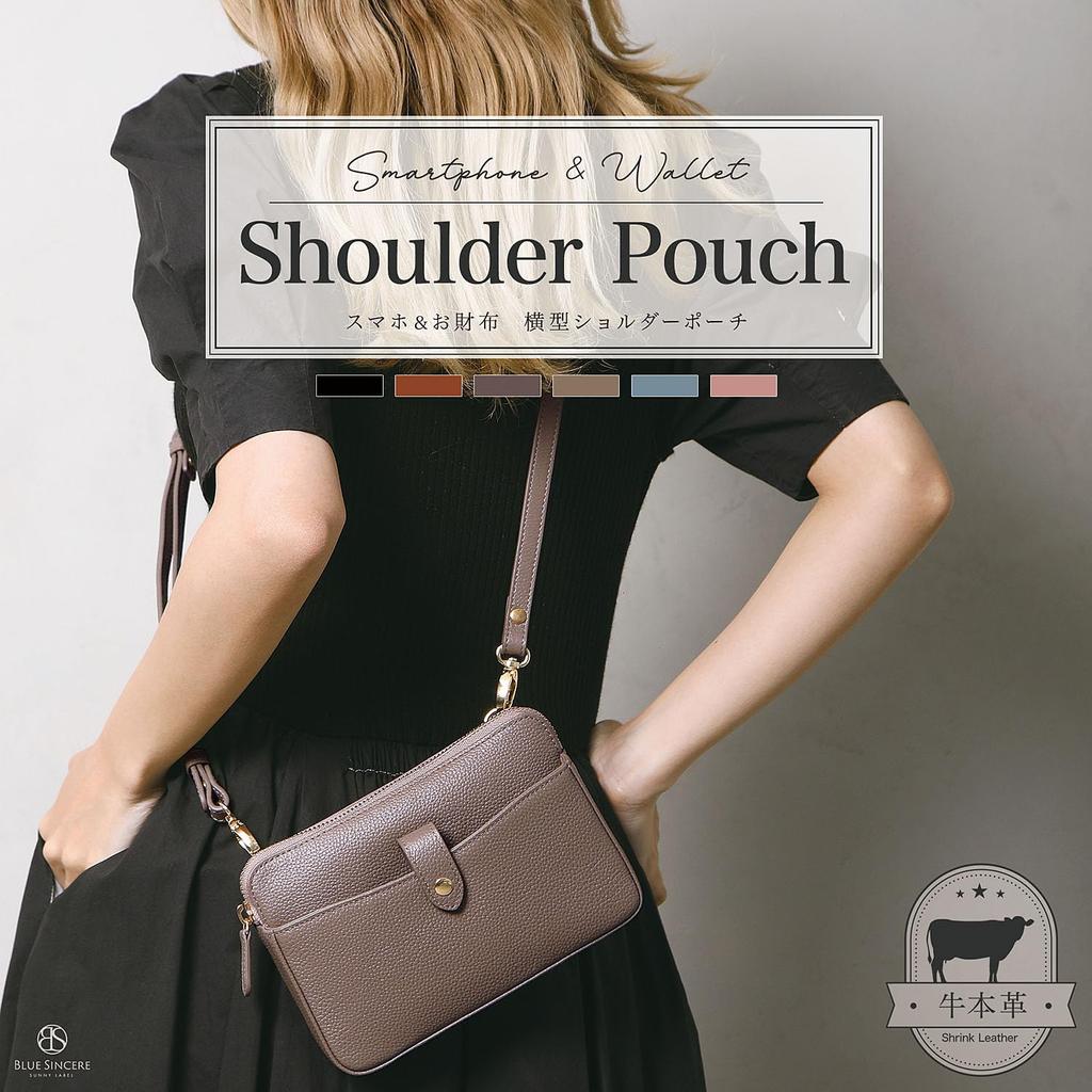 [BLUE SINCERE] Damen-Schultertasche aus echtem Leder, wasserabweisend, horizontal, leicht, kompakt, Crossbody, Sacoche, Pochette, Schultertasche,