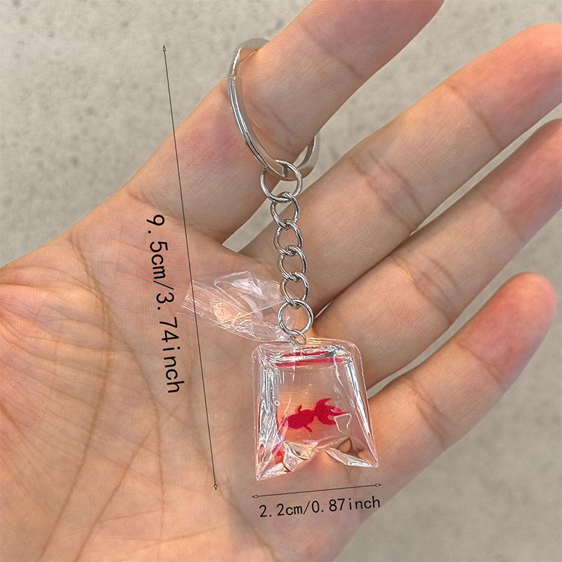Creative Simulation Goldfish Carp Keychain Personalized Transparent Fish Keychain Pendant Exquisite Backpack Decoration Gifts