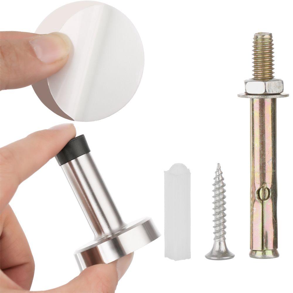 Noiseless Self Adhesive Stainless Steel Thickened Door Stopper Buffer Rubber Catch Door Stop Holder
