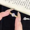 Ins Wind Slightly Set Zircon Ring Ring, Gold-plated Adjustable Opening Ring.