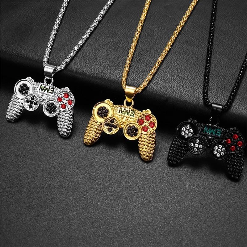 Childhood Retro Necklace Nostalgic Cartoon Mini Electronic Metal Game Console Handle Keychain Necklace Neutral