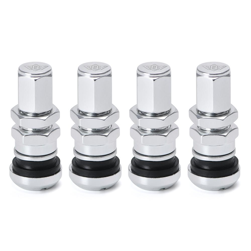 4 pièces / set Valve d'air universelle pour pneu tubeless de roue de moto et de voiture, bouchons d'air pour tige de valve de pneu, tige de valve d'air en métal aluminium VR-WR11
