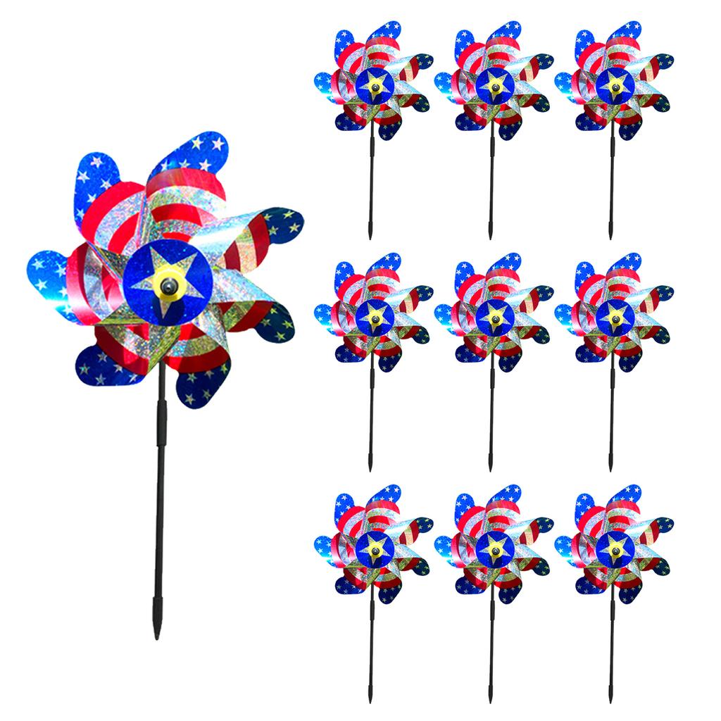 Silver Bird Repelling Windmill Color 7 Pieces of Windmill Balcony Farm Decoration Windmill