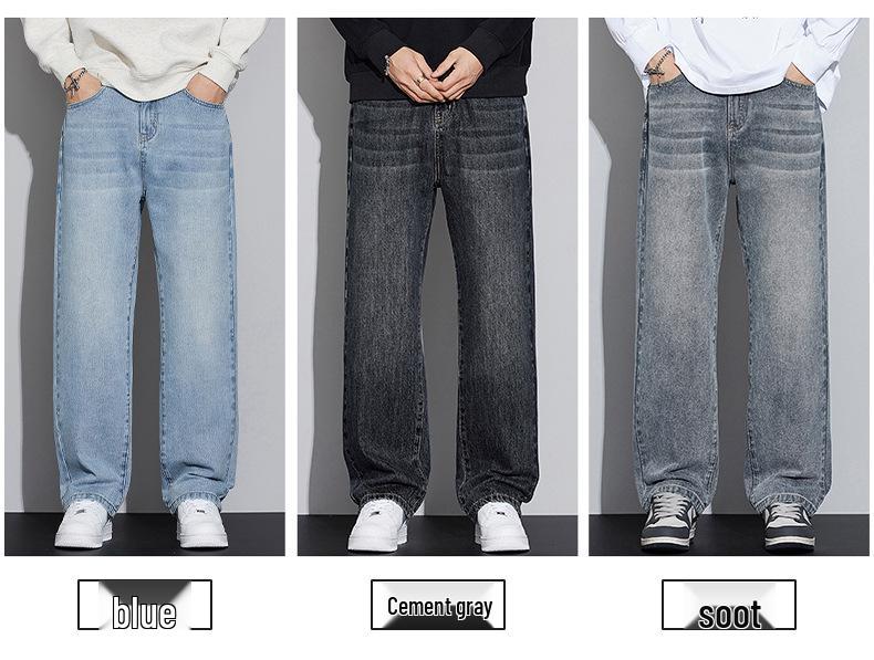 2025 Autumn/Winter Men's Retro High Street Loose Straight-Leg Jeans
