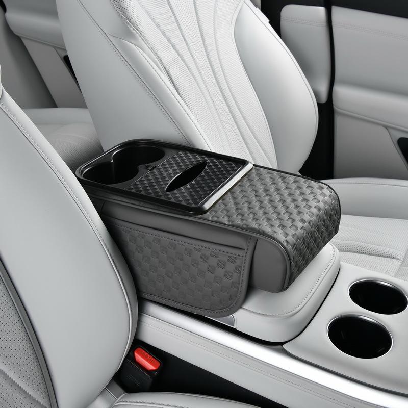 

Elbow Support Armrest Heightening Pad with Cup Holder Car Center Console Mat Trucks style 4