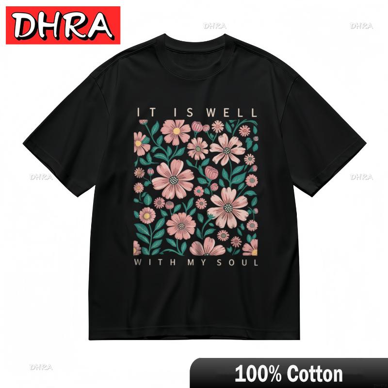 

Womens Fashion Trend Classic TShirt Pink Blossoms Spiritual Saying Design Tee Bold Trendy TShirts Tees Girls UK Ropa Hombre 4XL