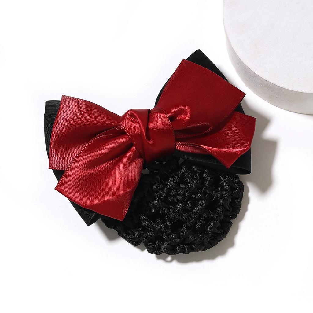Professional Two-Color Bow Hair Clip for Flight Attendants, Receptionists, and Salespersons