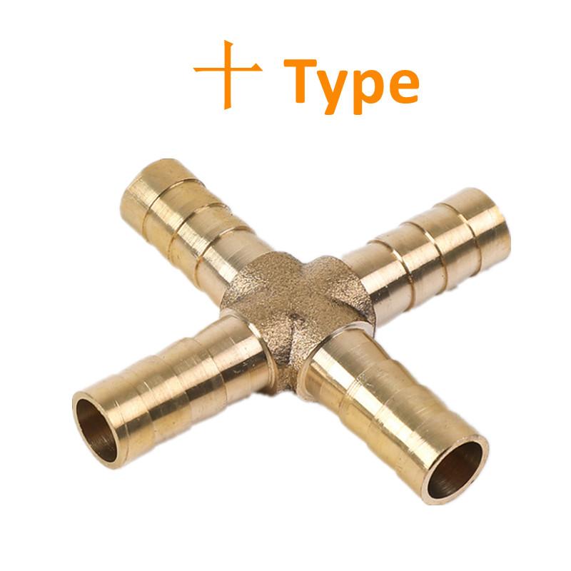 Brass Barb Pipe Fitting Straight Elbow T Y X Shape 2 3 4 Way Connector for 6mm To 19mm 8mm 10mm 14mm 16mm 19mm Copper Water Tube