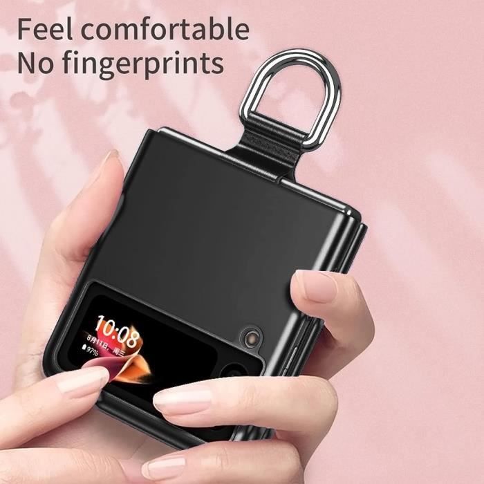 Coque de protection - Samsung - Galaxy Z Flip 3 5G - Antichoc - Noir - Boucle en métal
