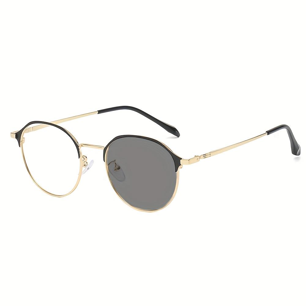 

1pcs Latest retro metal frame fashion glasses for men and women day and night use color-changing anti-blue light lenses