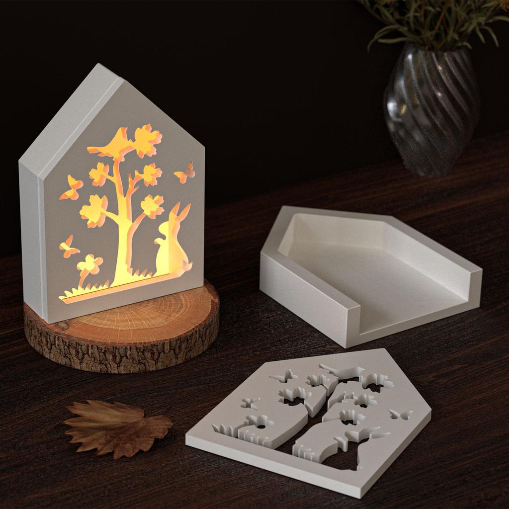 Easter Birds, Rabbits, Flowers, Trees, Atmosphere Lights, House Silhouettes, Ornaments, Plaster Silicone Molds