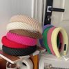 Women Headband Wide Brim Anti-Slip Waffle Sponge Filling Handmade Knitting Hair Hoop Autumn Winter Hair Accessory