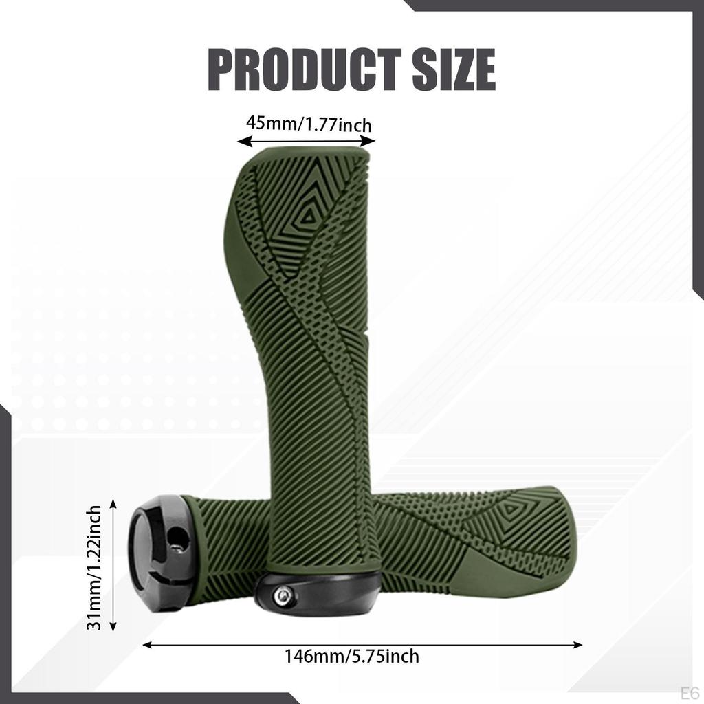 2 Pieces Bike Handlebar Grips Grip Rubber Lightweight Anti Slip Shock Absorption