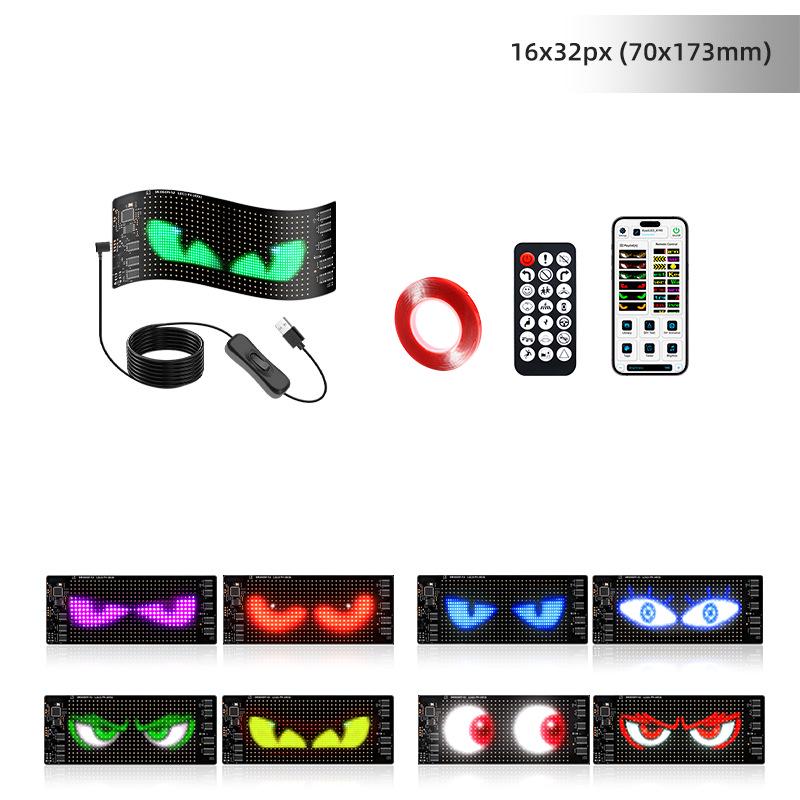 

Bluetooth LED Car Display: USB-Powered Flexible Screen for Window Advertising Fantasy Color