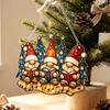 Xmas Tree Door Decorations Fairy & Gnome Christmas Acrylic Suncatcher, 2D Fantasy Elf Dwarf Window Hanging Unique Baubles Decor with Stained