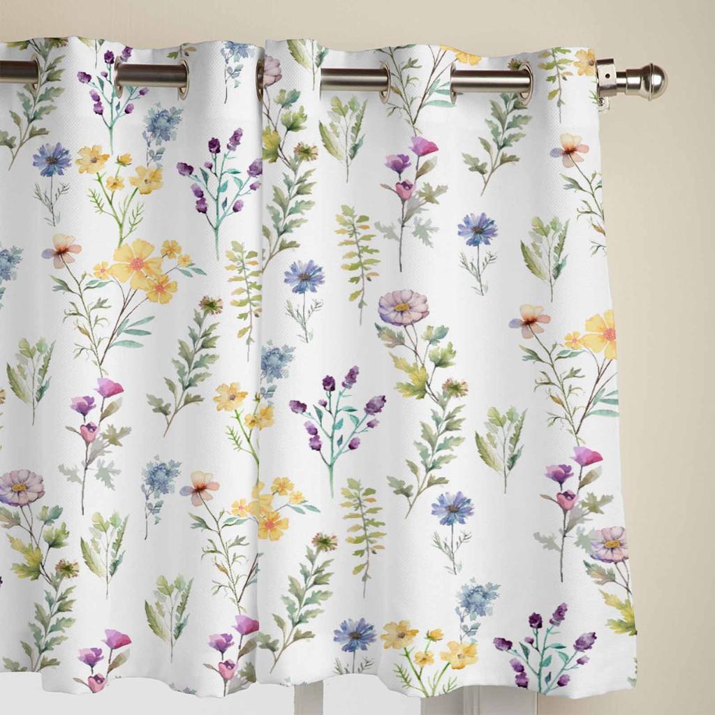 Blumen-Aquarell-handbemalte Fenstervorhänge für Wohnzimmer, Schlafzimmer, Vorhang, moderne Küche, Jalousien, Vorhänge
