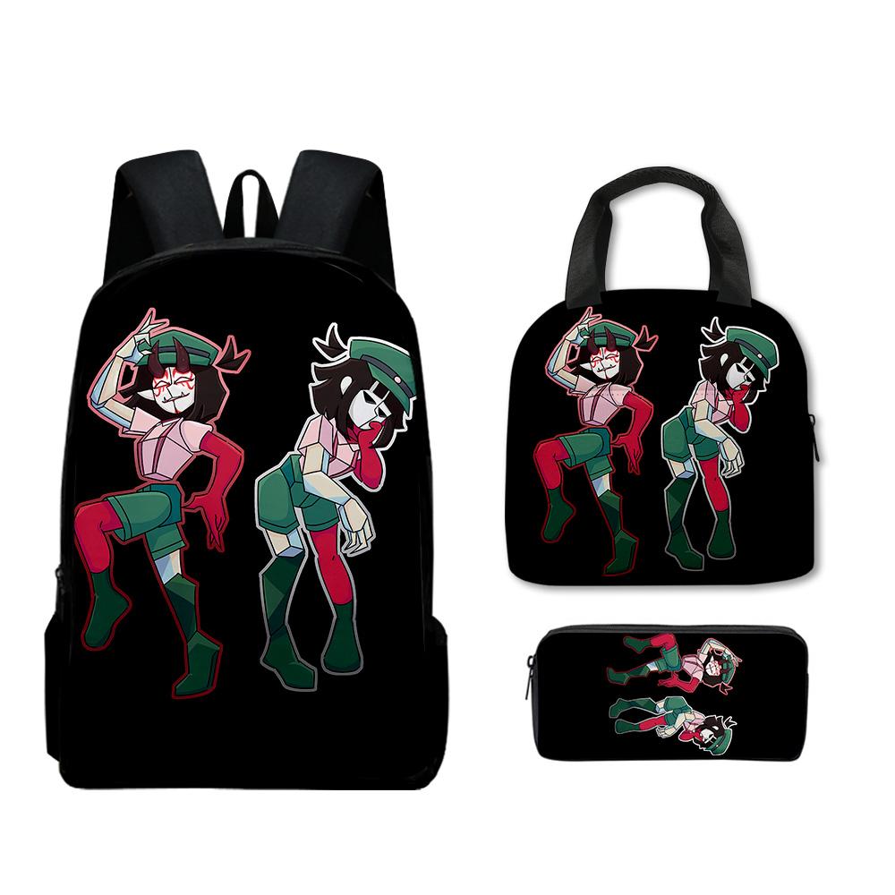 Trendy Popular Funny Novelty ENA Dream BBQ 3D Print 3pcs/Set Student School Bags Laptop Daypack Backpack Lunch bag Pencil Case