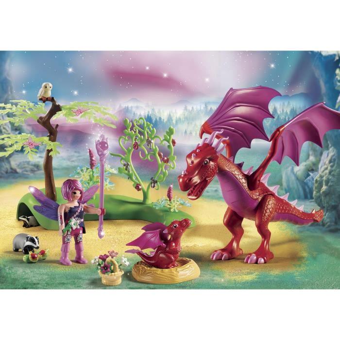 Playmobil fairies - gardienne des fées avec dragons - modèle 9134 - a partir de 4 ans