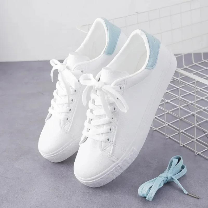 Fashion White Shoes Women's 2025 Spring and Autumn New Women's Shoes Student Flat Trendy Shoes All-match Sports Casual Sneakers