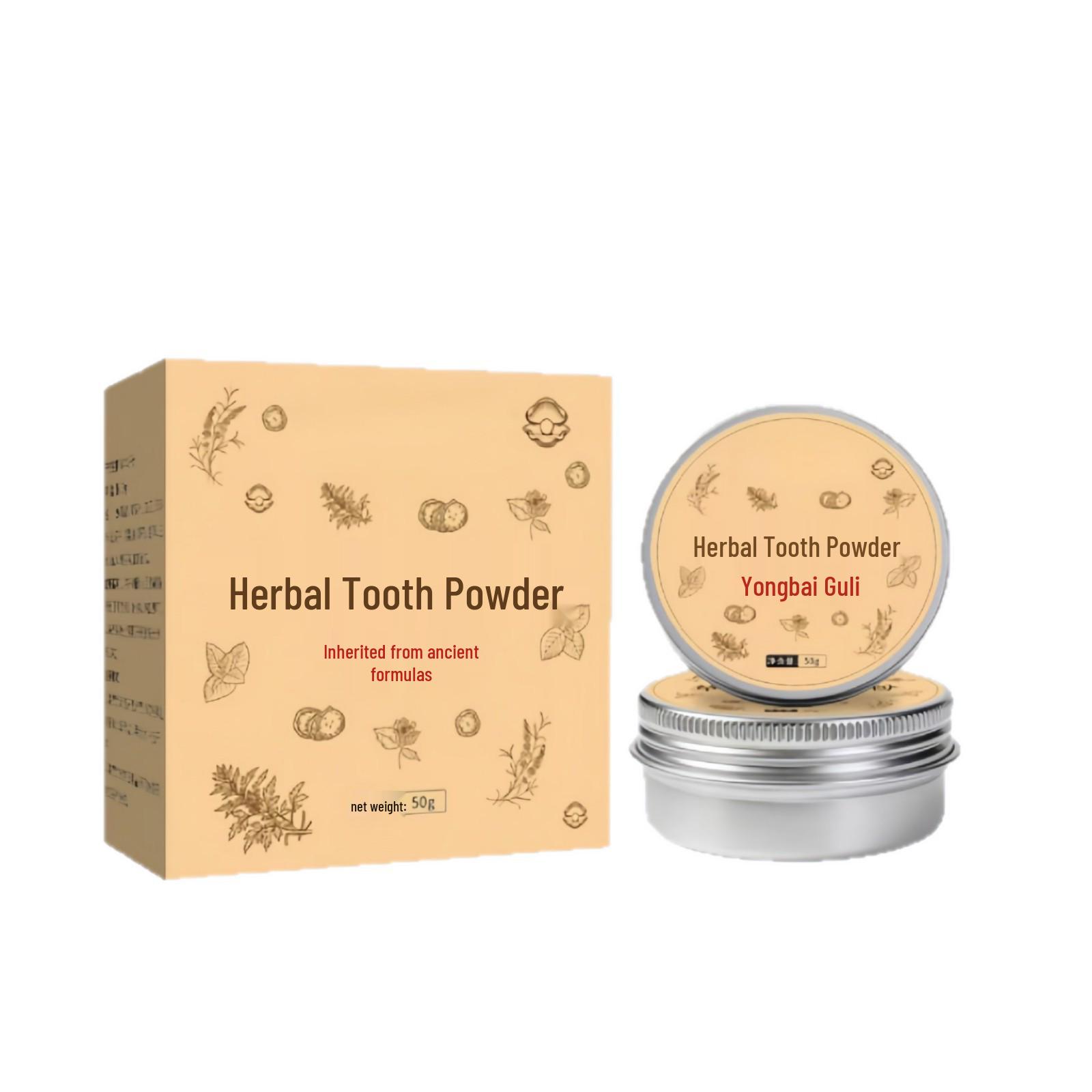 Herbal Tooth Powder for Yellow Teeth Cleansing and Oral Freshening