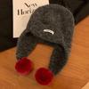 Fluffy Pom-pom Women Knitted Cap Autumu Winter Ear Protection Caps Cute Warm Beanie Hats  Girls
