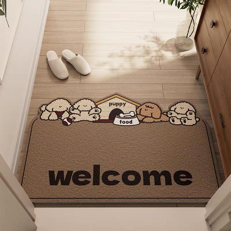 Cartoon Style Wear-Resistant Entrance Door Mat - Easy To Clean Silk Loop for Scraping Mud and Wiping Shoes.