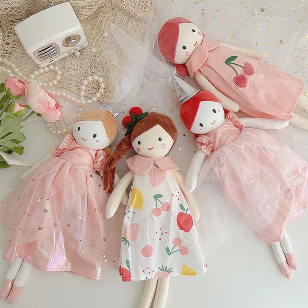 Home Decor Girl Soft Plush Toy Nortic Style Pink Dress Doll Princess Stuffed Doll  Birthday Gift