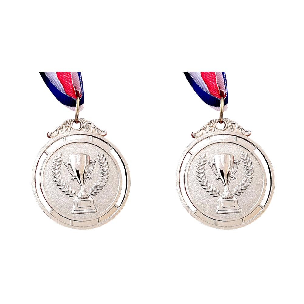 50-1PCS 2 Inches Gold Silver Bronze Award Medal with Neck Ribbon Gold Silver Bronze Prize Round for Competitions Party