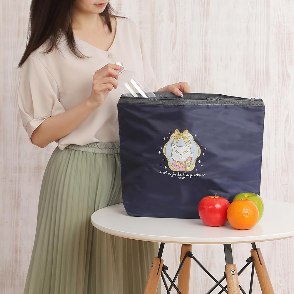 La Angie La Coquette Beautiful Angie Insulated Hot Cold Tote Cute Cat [Angie Coquette] & Bag, Navy, Character, Women's,