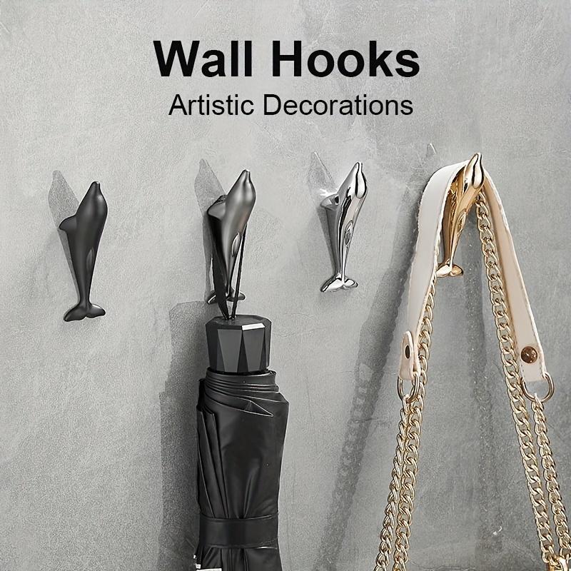 Set Of 3 Dolphin Hooks, Entryway Corner Coat Hooks, Creative Key Hooks Without Drilling, Coat Hooks, Wall Mounted Simple Bathroom Hooks