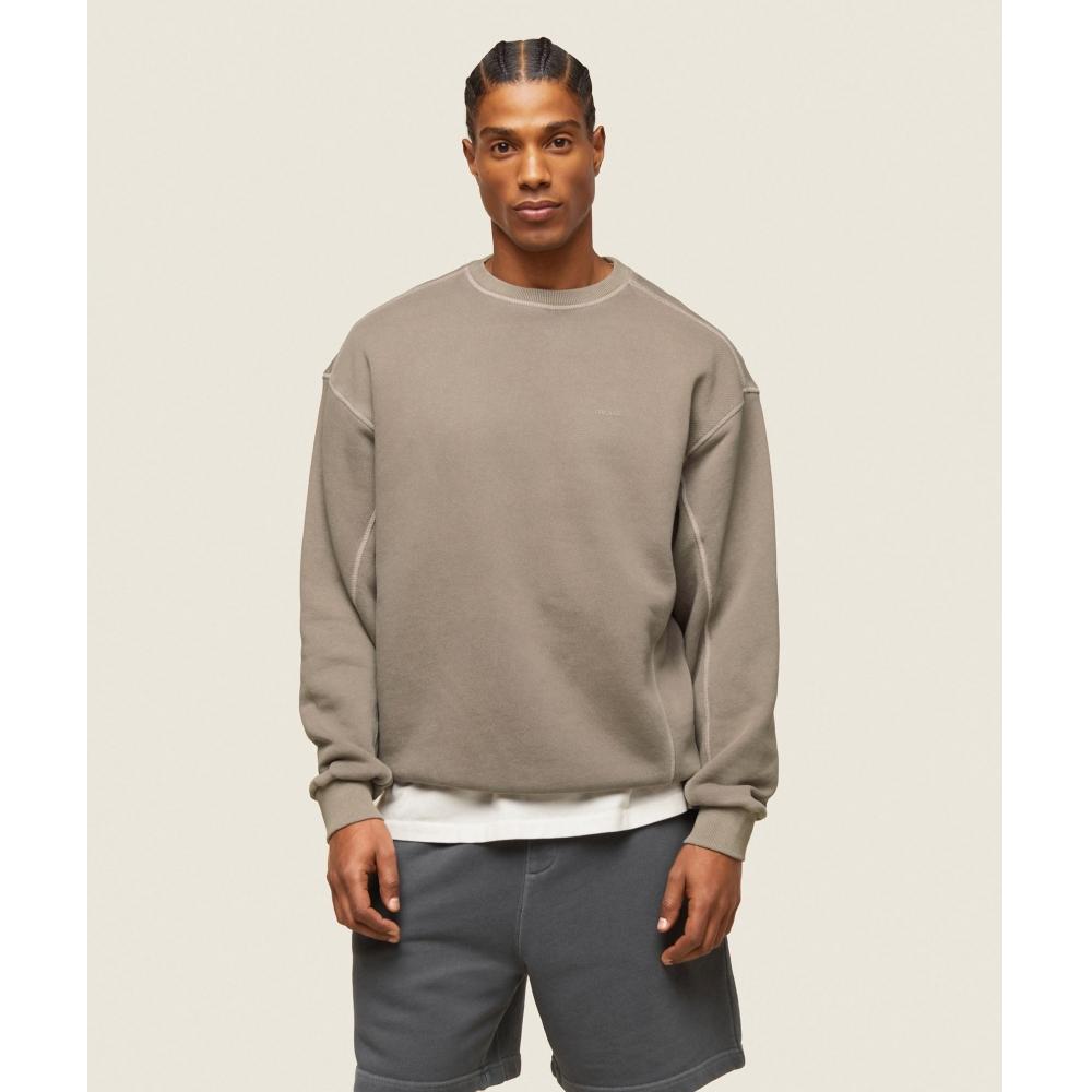 

GYMSHARK everywear Relaxed Stitch Sweatshirt Linen Brown A1B6L NBZL S