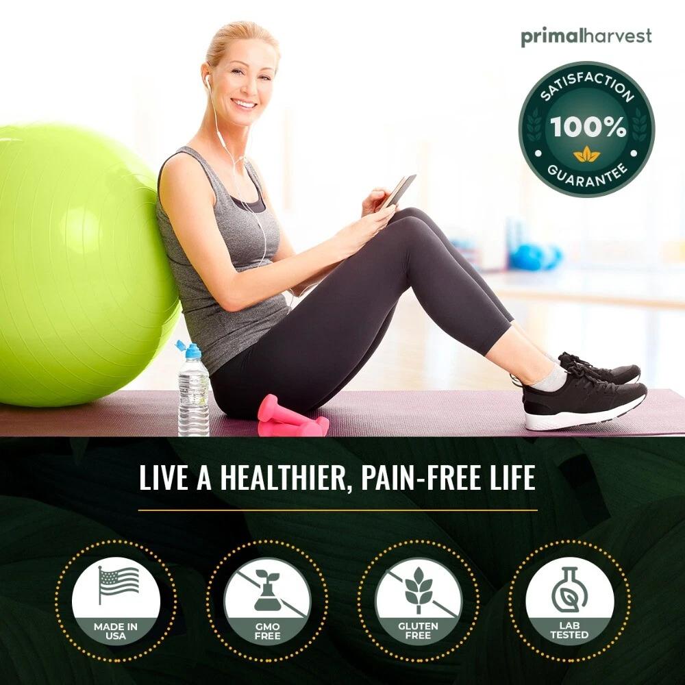 Vitamin C, collagen types I/II/III/V/X, Hair Skin & Joint Health Supplements, 120 Capsules