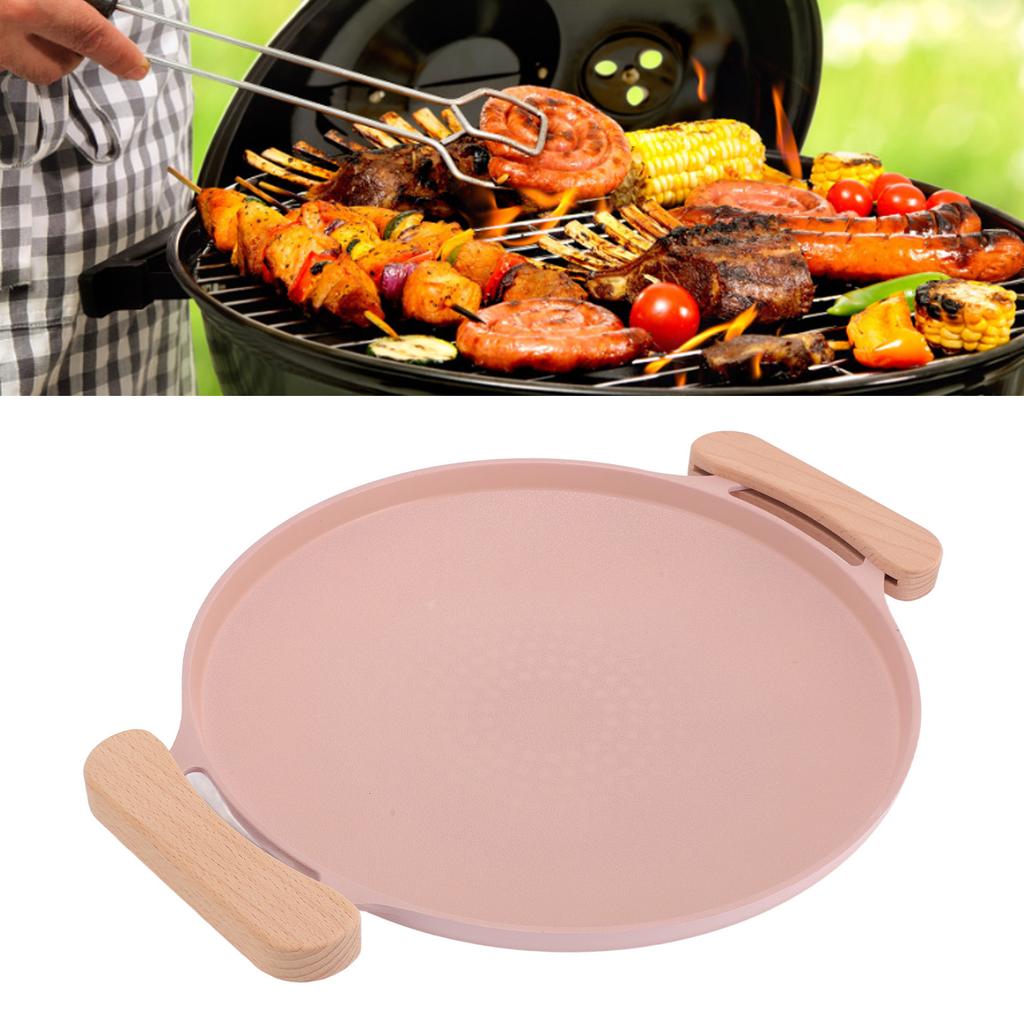 Koreanische BBQ-Grillpfanne Antihaft Vielseitig Aluminium Herdplatten-Grillplatte mit Griffen für drinnen und draußen