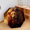 1 PC Automatic Folding Umbrella - Fierce Lion Pattern, Portable & Foldable Design with 8 Ribs, Christmas Birthday Gifts